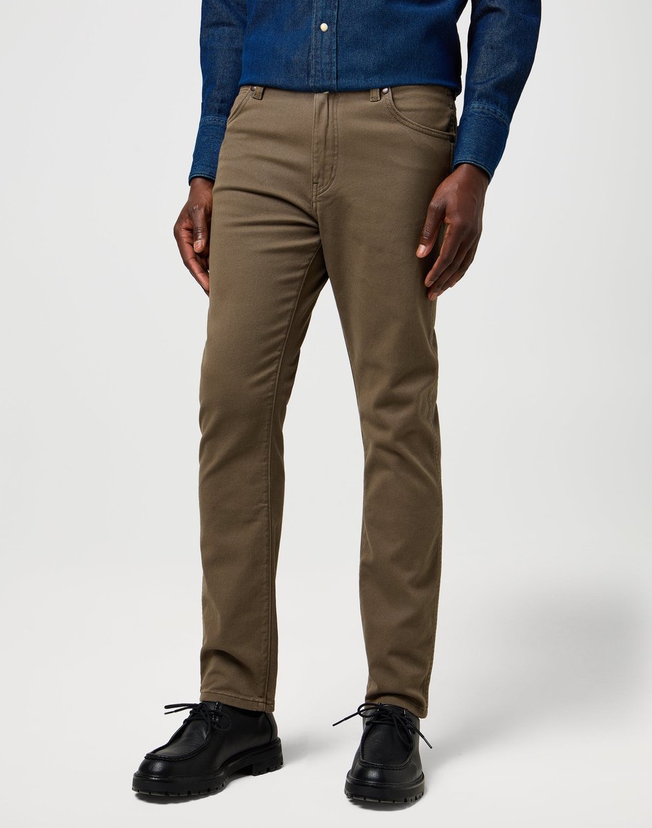 Wrangler Larston Heren Slim-fit Broek Tarmac Bruin