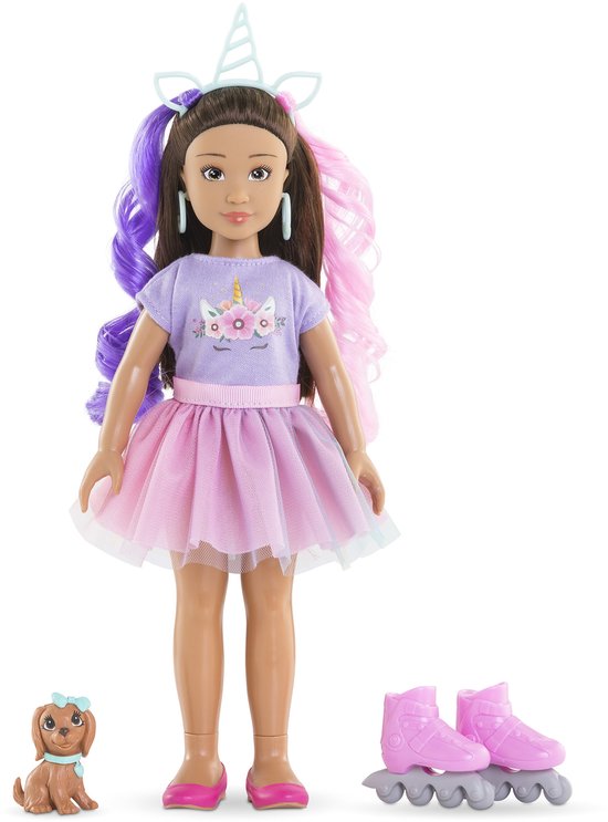 Corolle modepop Luna Eenhoorn met accessoires en hond - 28 cm. — afbeelding 3