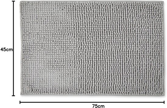 Unyqoos® Zachte en Rutschvaste Badmat van 45 x 75 cm in Stijlvolle Zilverkleur