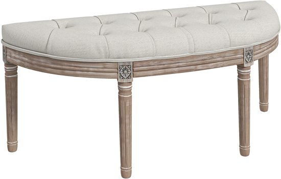 HOMCOM Banc banquette design classique et vintage rembourrage en tissu au toucher lin grand confort pour chambre salle à manger salon couloir beige à partir de 75,90 € (avril 2026