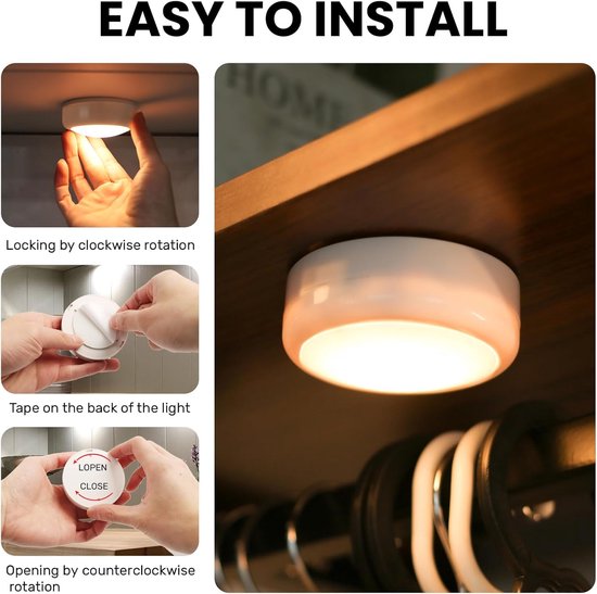 6 stuks - LED-nachtlampje met afstandsbediening - Pat-lampje - Kastlampje - Dimfunctie met timer - 12 kleuren - Geen batterijen inbegrepen - Aanraakschakelaar - RGB-kleurrijke lampjes - Perfect voor slaapkamer en woonkamer van Merkloos — afbeelding 5