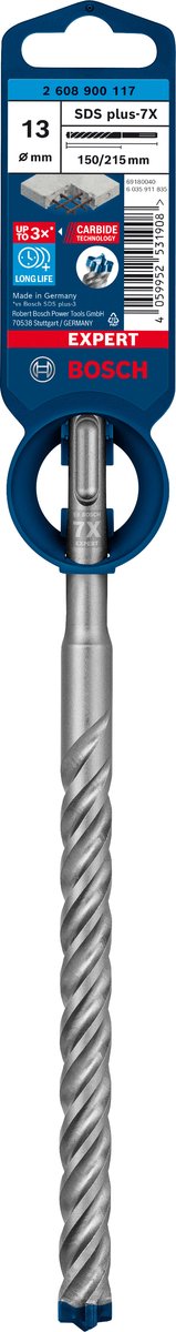 Bosch EXPERT SDS plus-7X hamerboor 13 x 150 x 215 mm