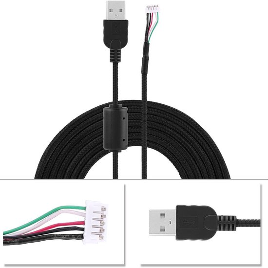 2 M USB Muis Kabel Zwart USB Muis Draad Lijn Kabel Vervanging Reparatie Accessoire voor G9/G9X Game Muis