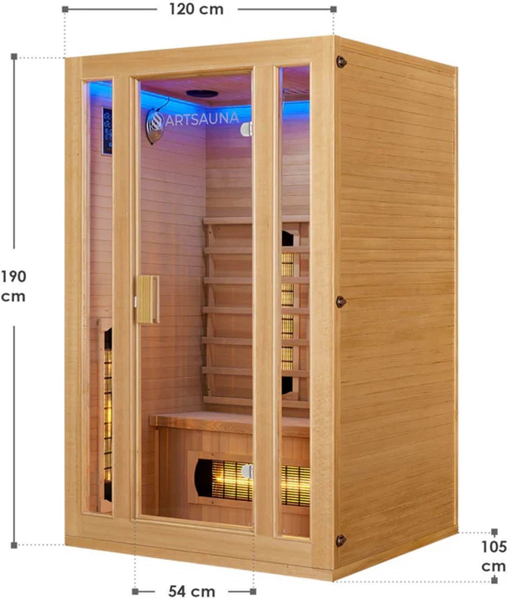 Infraroodcabine Nyborg S120V - 120x105x190cm - Dubbele technologie - 2 personen thumbnail 6