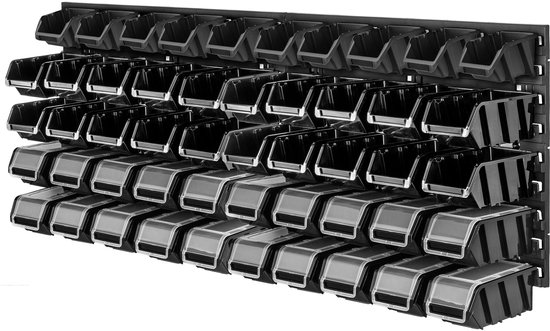 KADAX Gereedschapswandrek, groot, 232 x 78 cm, opslagsysteem van robuust kunststof, uv-bestendig modulesysteem, uitbreidbare wandplaten, werkplaatsrek voor garage (rood en zwart, 140 stuks KADAX Gereedschapswandrek, groot, 232 x 78 cm, opslagsysteem van robuust kunststof, uv-bestendig modulesysteem, uitbreidbare wandplaten, werkplaatsrek voor garage (rood en zwart, 140 stuks