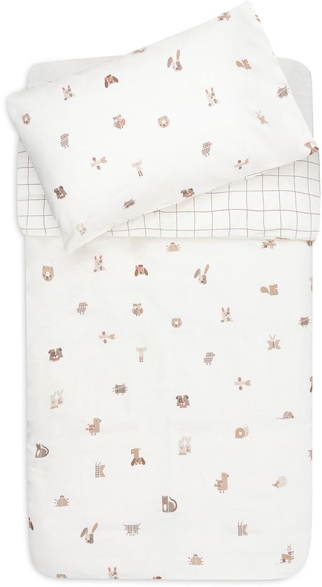 Jollein Dekbedovertrek met sloop - 100x140cm - Animal Friends