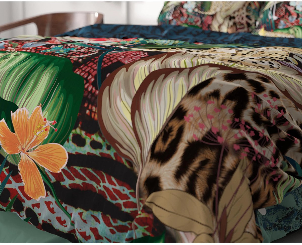 Dreamhouse Dekbedovertrek - Midnight Jungle - 240 x 220 cm