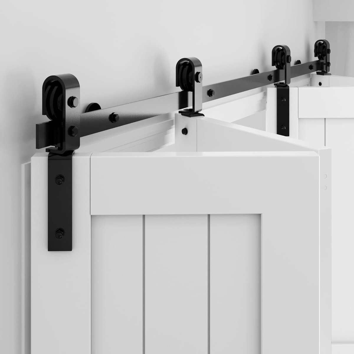 Vouwdeurbeslag set - Hoogwaardig staal - Zwart - 2 stuks