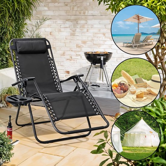 4 stuks - vervangende snoeren - 1.4m en 2.2 m - vervangend touw voor loungestoel - vervangend touw voor de stoel - vervangende elastische snoeren - accessoires voor relaxfauteuils - voor ligstoelen en tuinstoelen - zwart — afbeelding 4