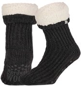 Morethansocks - Wollen huissokken - Unisex - Maat 35 t/m 46 - Antislip - Huissokken heren - Huissokken dames - Slofsokken - huissokken met antislip