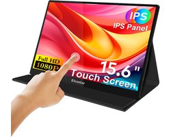 Elcostar Portable Monitor 15.6 Inch - Touchscreen - Full HD - IPS Beeldscherm - USB-C monitor - Draagbare Gaming Monitor - HDMI - 2025 model