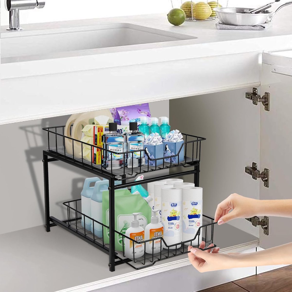 Robuuste keukenorganizer - duurzaam en stevig - zwart