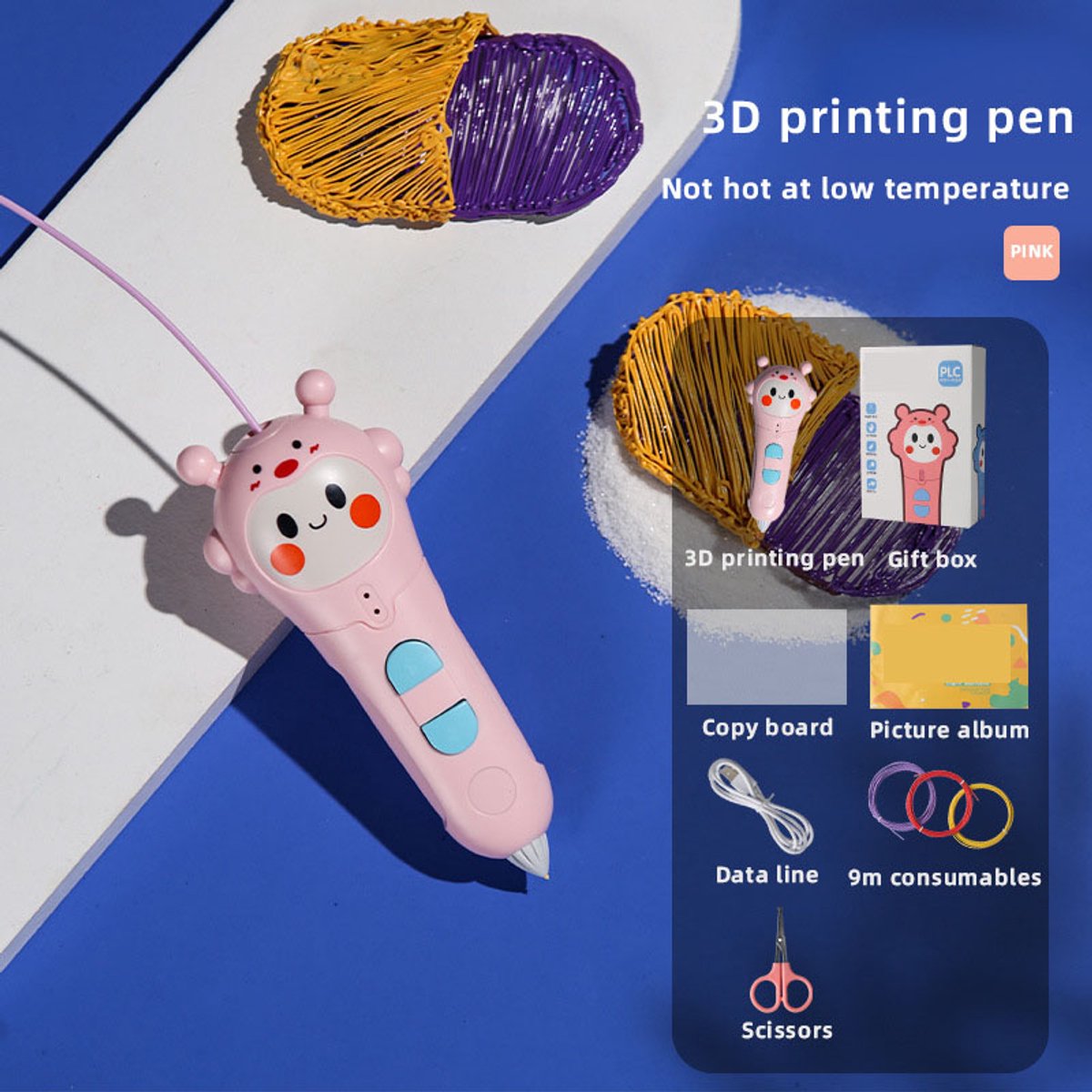 3D-printpen voor kinderen, stereoscopisch schilderen, graffitipen, Ma Liang, magische pen, student, creatief - roze