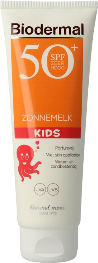 Biodermal Zonnebrand Kids - zonnebrand kind met SPF50+ - zonnemelk speciaal voor kinderen - 125ml