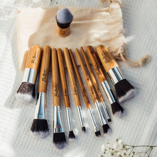 Set van 11 Bamboe Make-up Kwasten