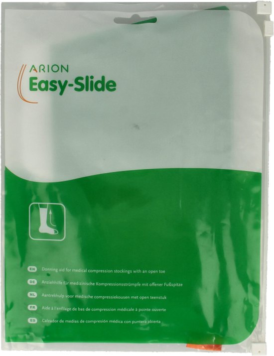 Arion Easy-Slide: aantrekhulp voor medische compressiekousen met open teen.