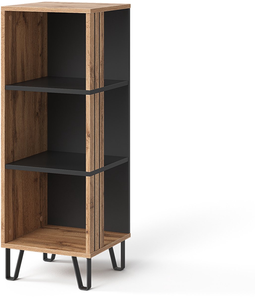 Vicco Amber Boekenkast – 36 x 100 cm met 3 compartimenten Eiken Wotan