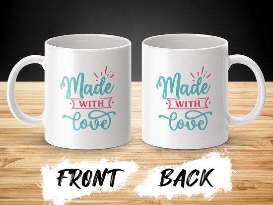 Made With Love Mok, Tasse Cadeau Pleine d'Amour, Cadeau Pour Elle, Tasse Romantique, Tasse à Café, Tasse à Thé, Tasse Personnalisée