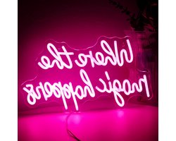 JGS Premium - Lichtreclame led roze woord lichtbord voor muur | neonlicht acryl voor slaapkamer | decoratie party bord