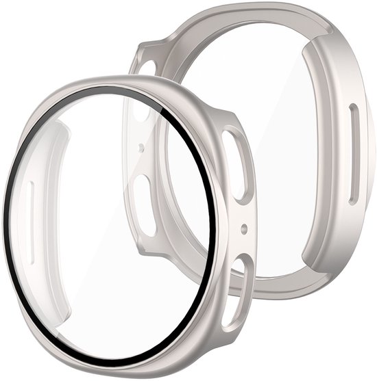 Stravo Screen protector case voor Samsung Galaxy Watch 8 - 40mm - Full Cover Hard Case / Beschermend Hoesje - Starlight - Samsung Galaxy Watch 8 40mm screenprotectors
