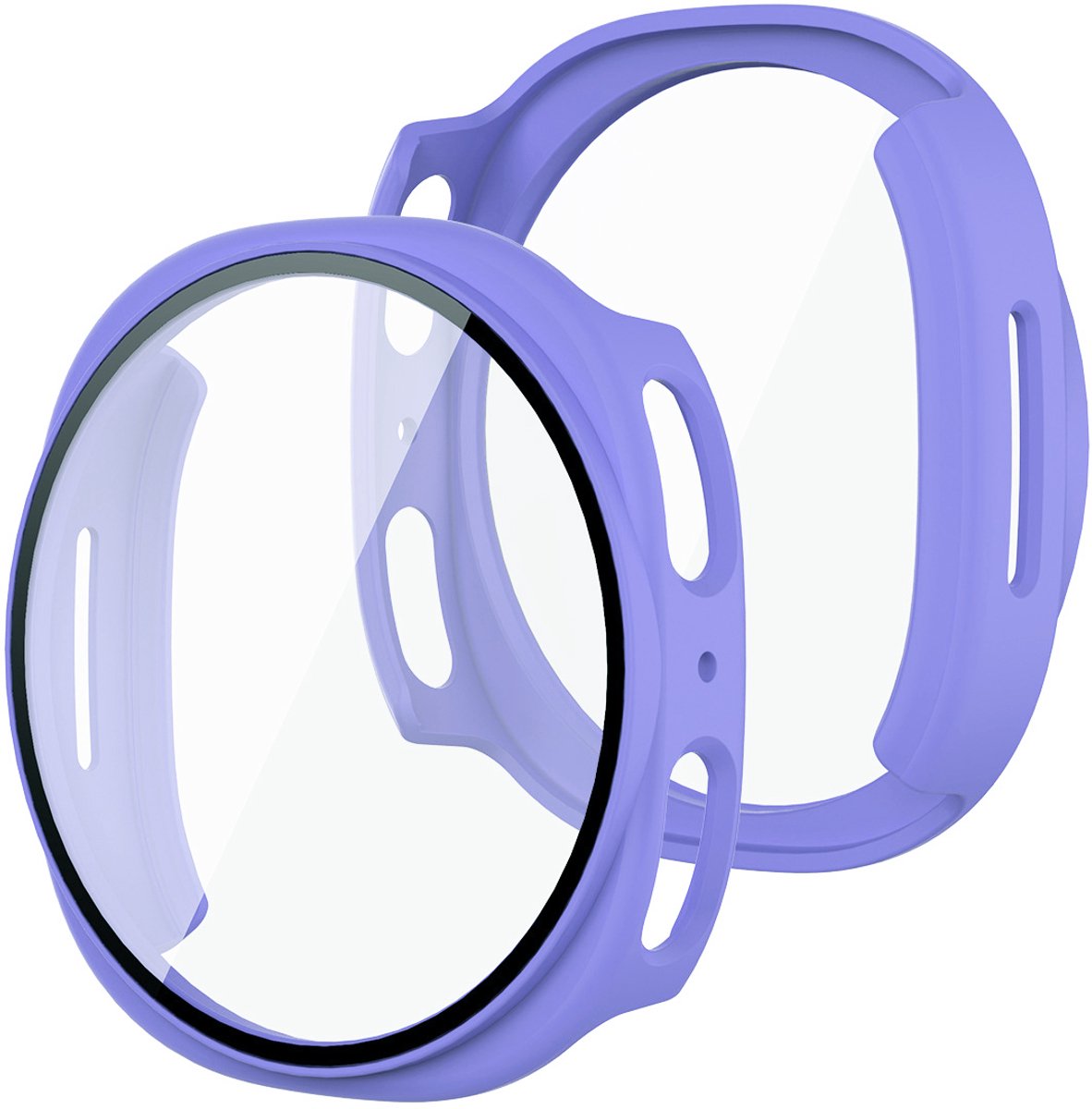 Stravo Screen protector case voor Samsung Galaxy Watch 8 - 44mm - Full Cover Hard Case / Beschermend Hoesje - Paars - Samsung Galaxy Watch 8 44mm screenprotectors