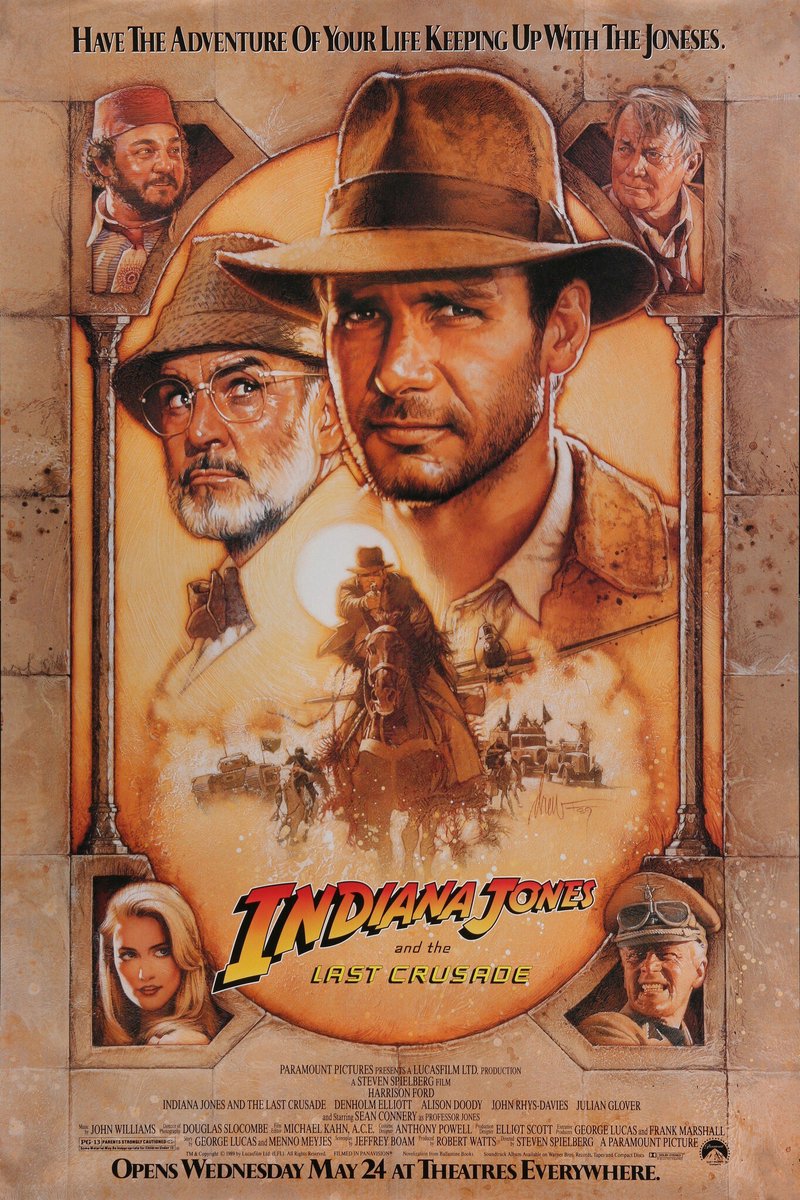 karo-art Poster-Indiana Jones and the last Crusade, 1989,Originele Filmposter, Premium Print, Professioneel Fotopapier Multikleur