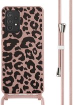 Coque Samsung Galaxy A52 (5G) / A52s / A52 (4G) - Coque iMoshion Design en Siliconen avec Cordon - Rose / Pink Animal