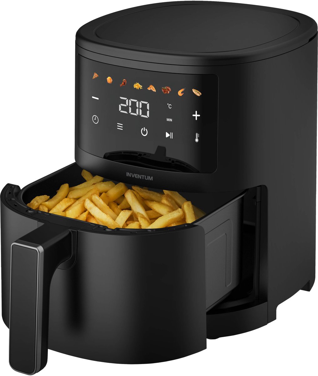 Inventum GF351HLDB - Airfryer - Hetelucht friteuse - 3,5 liter - 80 tot 200 graden - PFAS-vrij - 1500 watt - Zwart - Inventum - €49,99