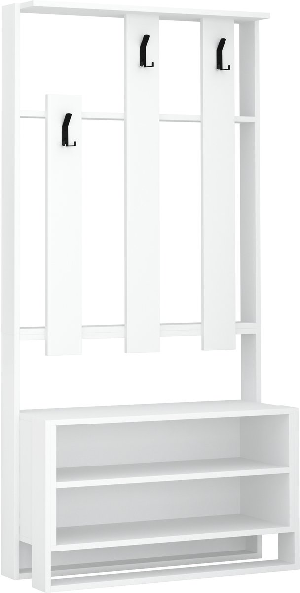 Hocus Picus Kapstok Staand 3 Haken - Wit - 36x180 cm