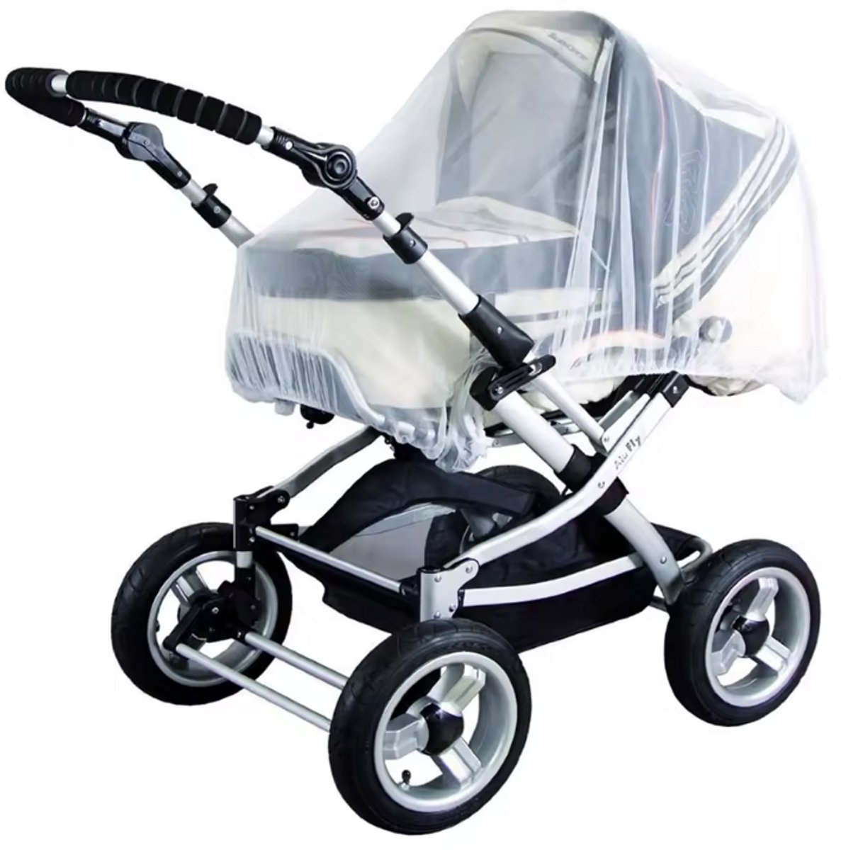 Buggy klamboe - Kinderwagen klamboe - Muggennet voor kinderwagen - Eenvoudige klamboe - Wit - One size - Met elastiek - CHPN