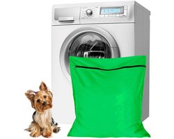 Waszakken voor huisdieren - Waszakken van twill polyester - Grote waszakken met rits - Voorkomt dat waszakken verstopt raken door dierenhaar - wasmachine, 70 x 80 cm，waszak voor huisdieren voor honden, katten en konijnen (groente)- L