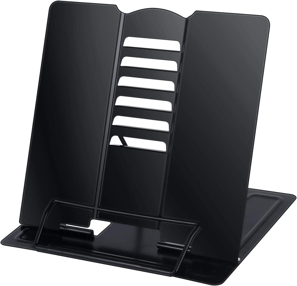 TRANKIELO® – Verstelbare Leesstandaard van Metaal – Keukenboekhouder – Opvouwbaar – Zwart – 20 x 18,8 x 15 cm