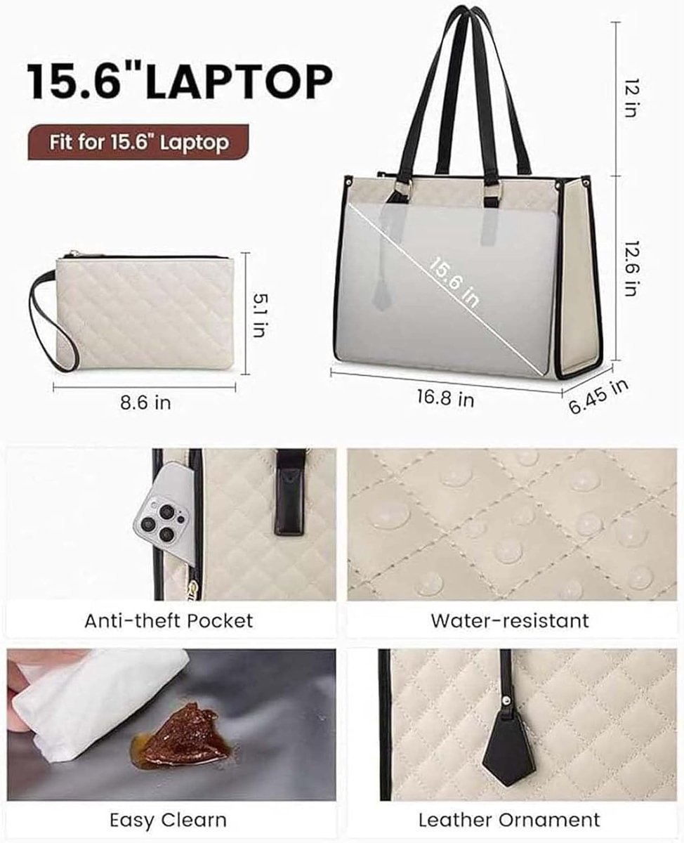 Draagbare lunchtas met geïsoleerd lunchvak voor vrouwen - 15,6 inch