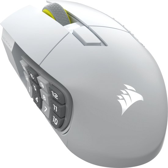 Corsair Scimitar Elite Wireless SE - Draadloze Gaming Muis - Rechtshandig - Bluetooth - Optisch - 33000 DPI - Wit