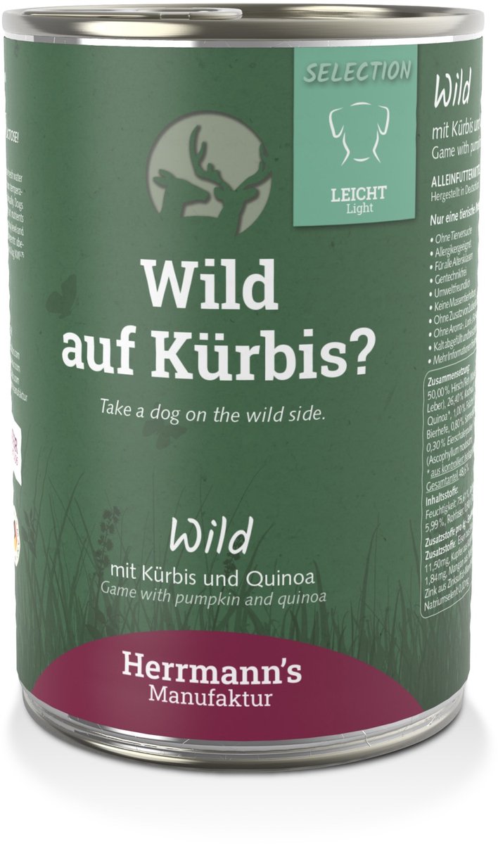 Herrmann’s Herrmann's Light Honden Natvoer - Wild met Pompoen - 400 g