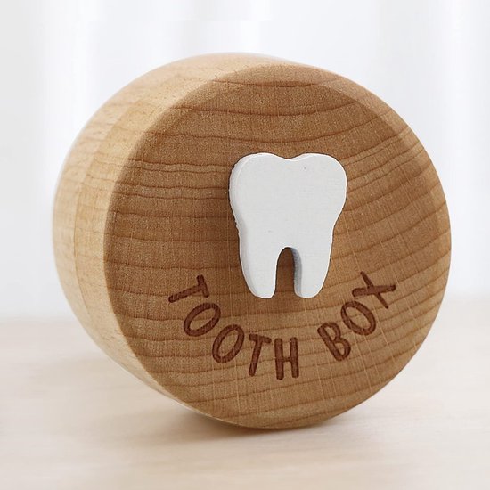 1 stuk - houten melktanden bewaardoosje voor kinderen - Donkerbruin - 5 x 5 x 4 cm - Ideaal voor het bewaren van melktanden als blijvende herinnering - Compact, stevig en perfect als geboortegeschenk of keepsake voor ouders — afbeelding 5