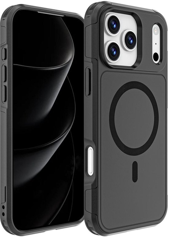 Étui RedPepper compatible avec l' iPhone 17 Pro Max (étui rigide MagSafe) | Couverture arrière du RedPepper Traveller | Convient pour MagSafe | Convient pour le chargement sans fil avec Ring magnétique | Étui MagSafe - Zwart