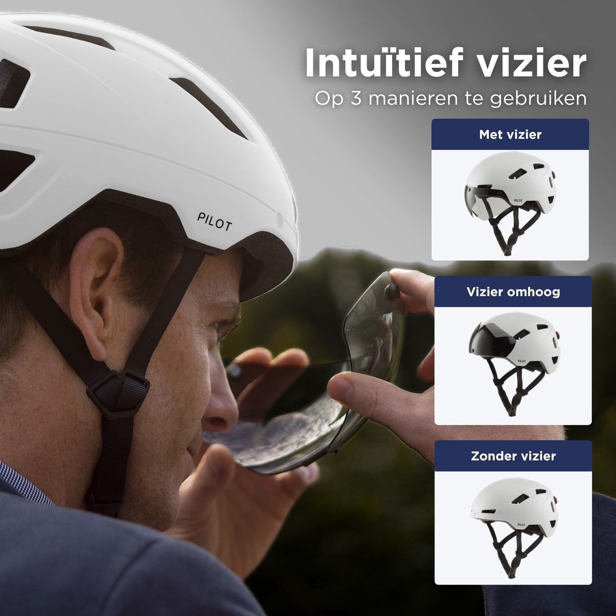 GOOFF Pilot - LED Snorfiets Helm thumbnail 5