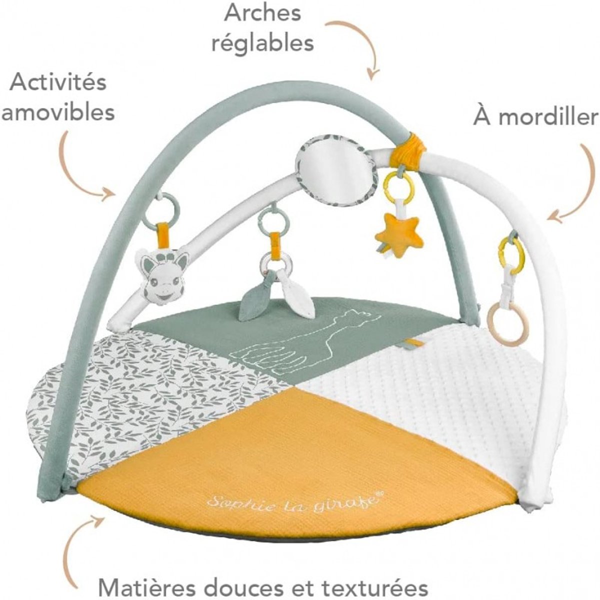 Sophie de giraf Reverso Activity & Foto speelkleed - Babygym - Speelmat - Machinewasbaar - Vanaf 0 maanden - 50 x 90 x 90 cm - Groen/Geel/Wit — afbeelding 17