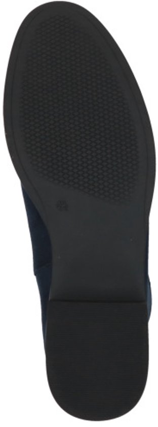 Donkerblauwe laars zool met antislip patroon.