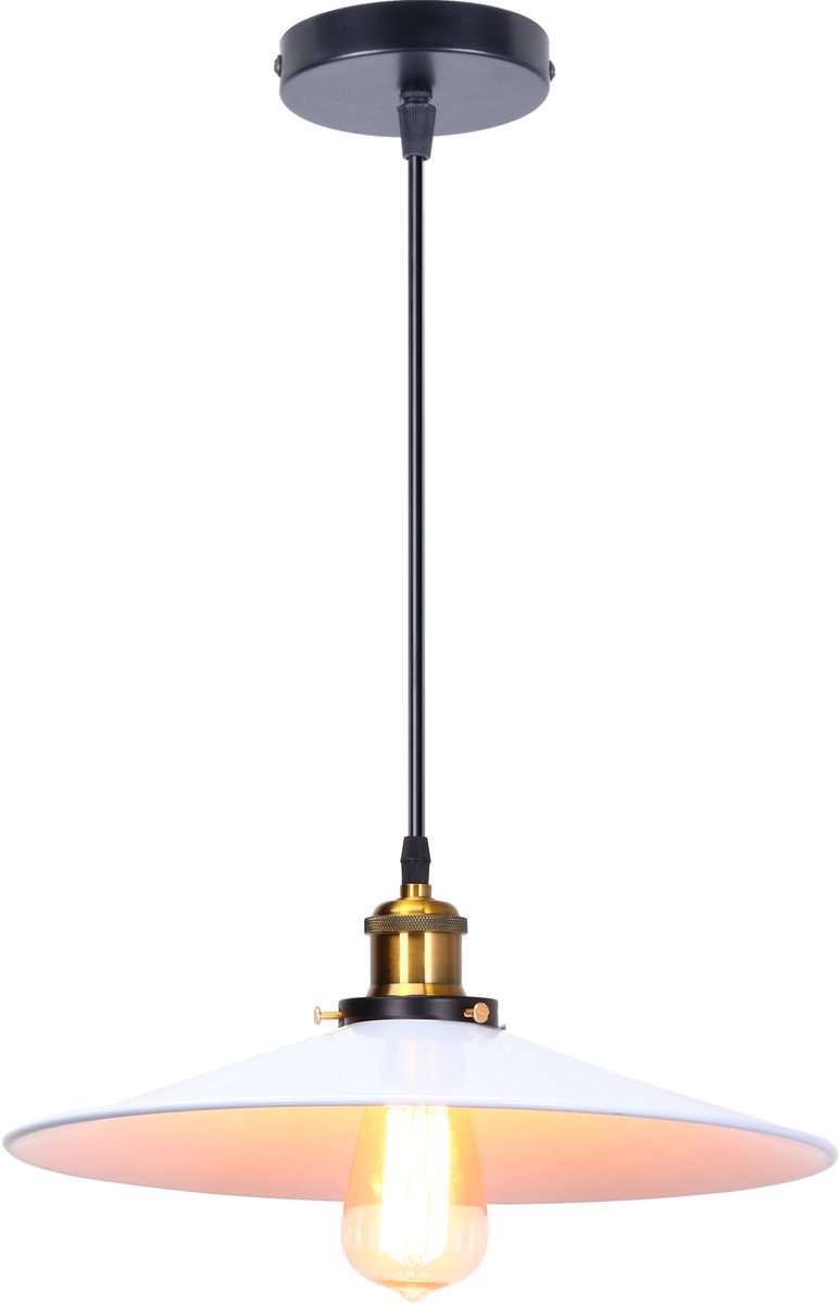 Industriële Hanglamp Slaapkamer E27 Kroonluchter Retro 36cm Plafondlamp voor Woonkamer Wit