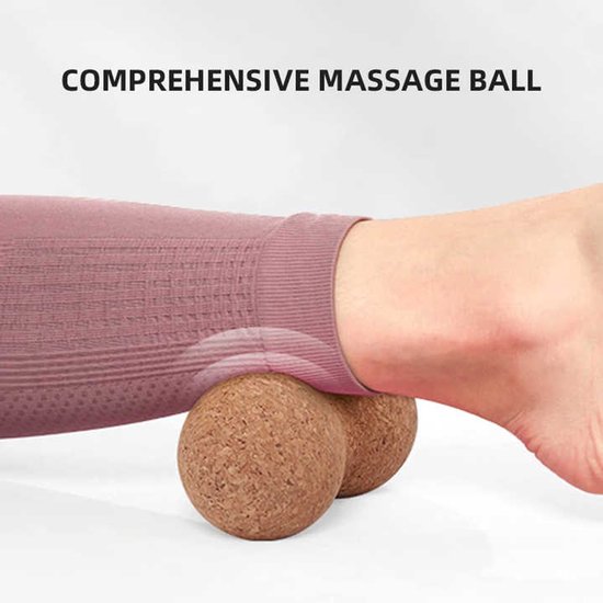 Yoga Cork Peanut Lacrosse Ball Massager - Premium 100% Natuurlijk - Triggerpoint Roller Therapie Diepe Weefselverlichting - Mobiliteitshulpmiddel Ontspan Myofasciale Release Ontspan Spieren - Milieuvriendelijk van Recovr — afbeelding 4