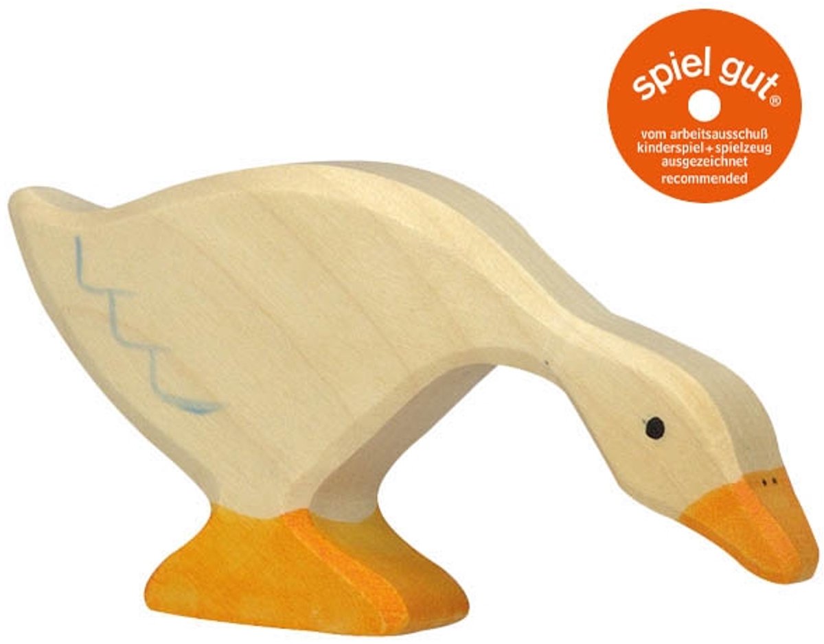 Holztiger Boerderij: GANS etend 12x2x6cm, hout