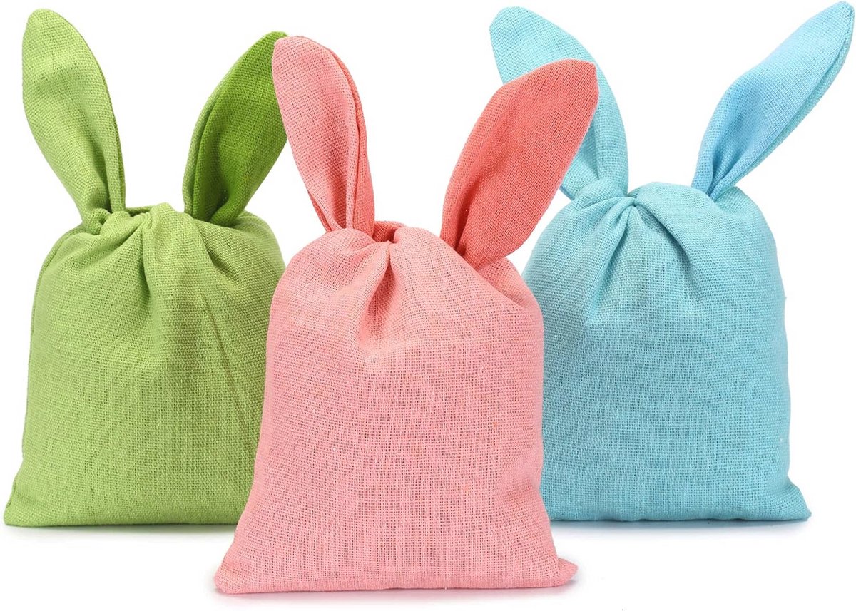 Jute Paaszakken Set van 3 | Herbruikbaar Paasnest | Creatieve Decoratie voor Paasbrunch en Cadeaus