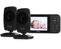 Zevio Babyfoon Comfort - Babyfoon Met 2 Camera's - Baby Monitor - Baby Camera - Zwart