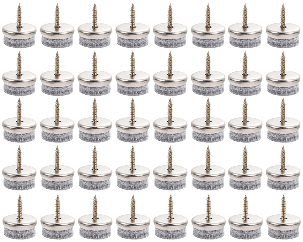 TOVBMUP Viltglijders - Stoelglijders - Viltglijders - Meubelglijders - Stoelpootbeschermers voor Meubels, Stoelen, Laminaat, Parket, Tegels - 24 mm - Grijs - 40 stuks