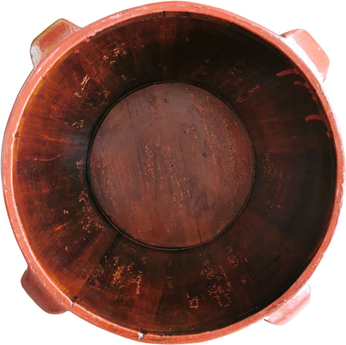 Fine Asianliving Antiek Chinese Wooden Handpainted Rice Container with Lid Red D30xH25cm