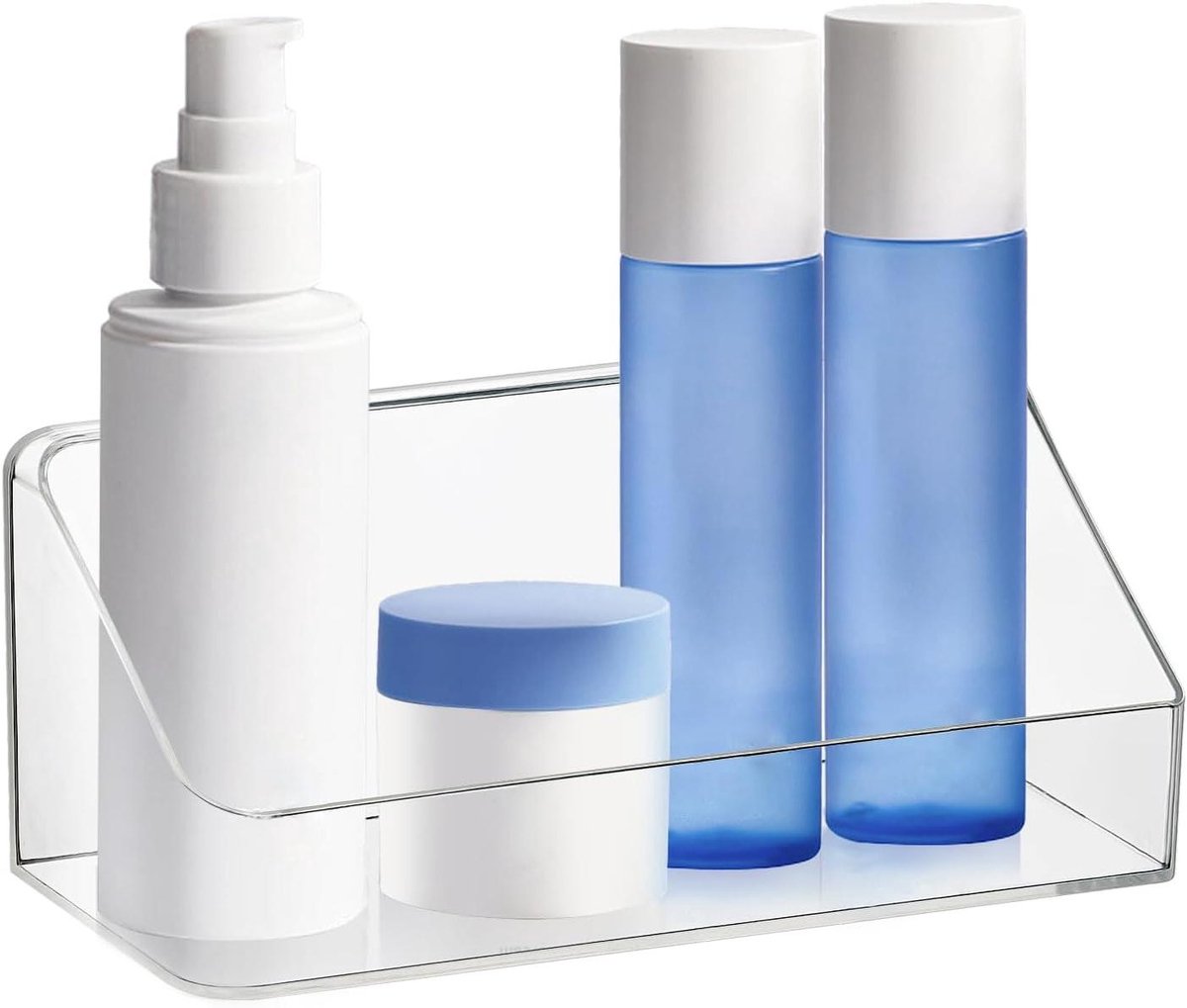 Allecto Premium - Wandgemonteerde opbergorganizer voor badkamer en slaapkamer - Transparan