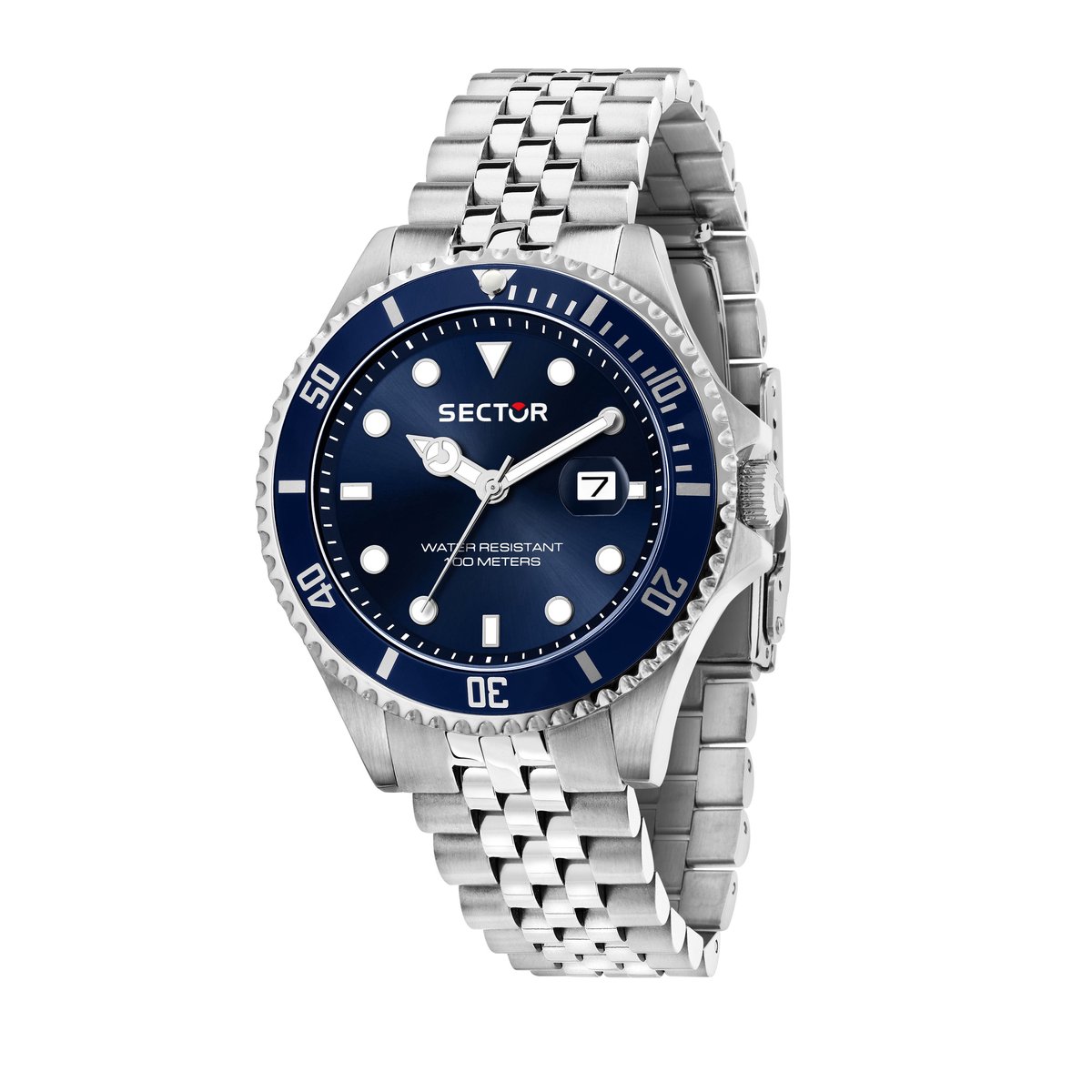 Sector - No limits - watch - R3253161053 - 230 - zilverkleurig - blauw - heren - horloge - 43 MM