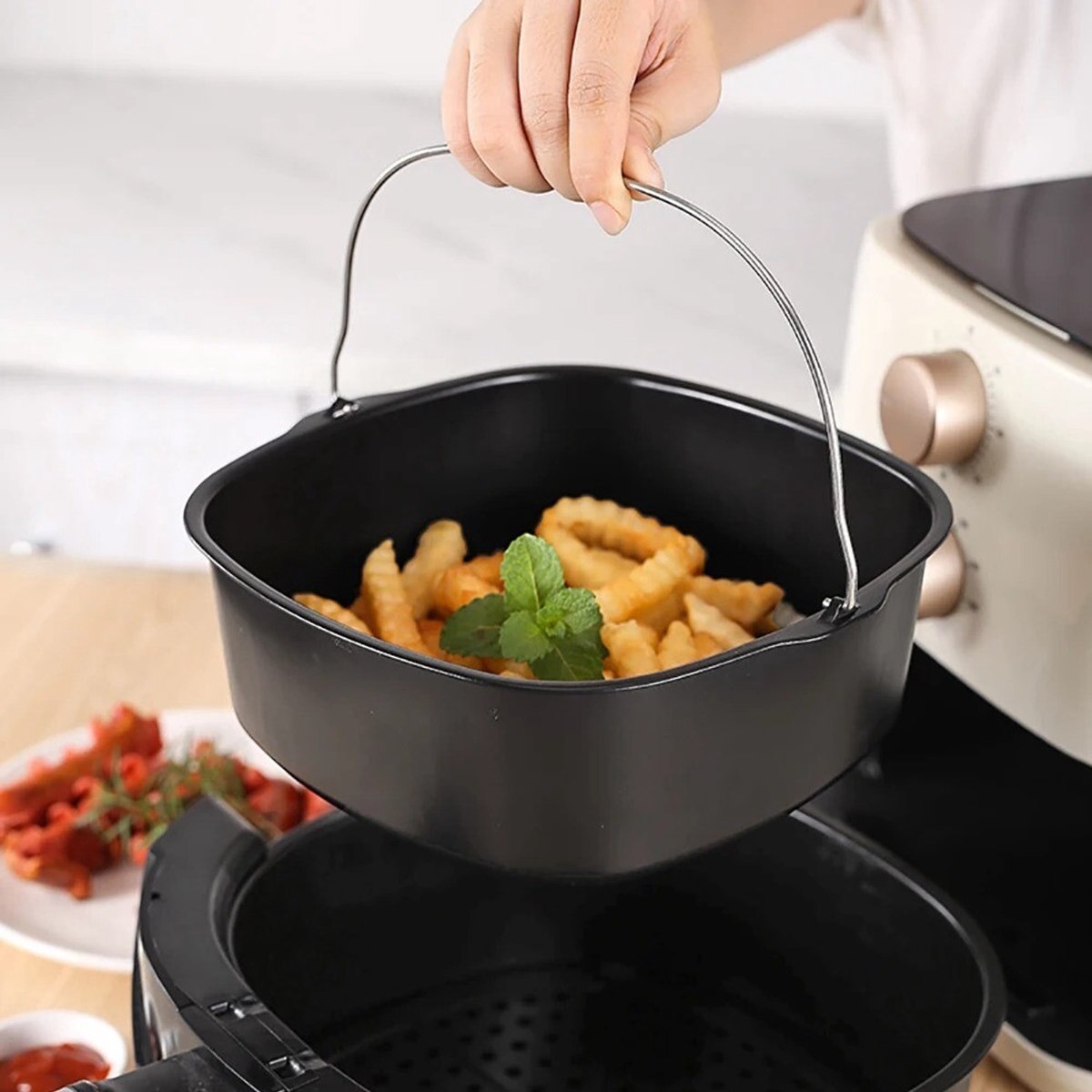 Carbon Steel Airfryer Liner Anti-aanbak Airfryer Accessoires-Groot